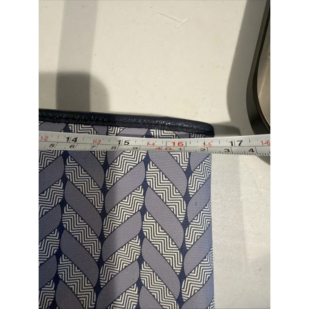 BRIGHTON INTERLOK‎ COLLECTION BLUE ROOMEY TOTE COATED CANVAS LEATHER $450 Retail